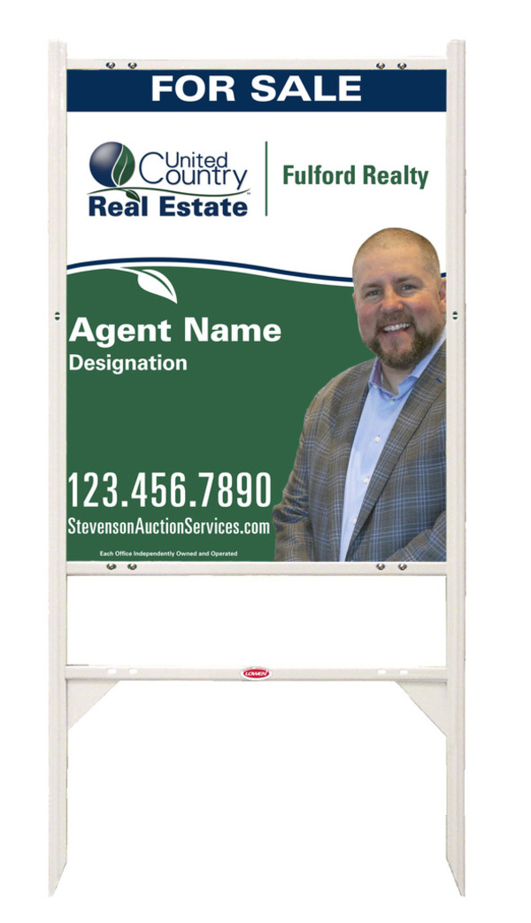 United Country Real Estate Angle Iron Frame and Photo Sign Panel Unit, 30"h x 24"w, Steel