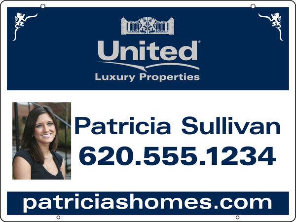 Real Estate Luxury Properties Photo Sign Panel, 24GA Steel 18"H X 24"W
