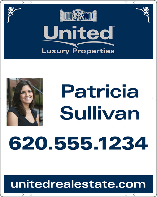 Agent Photo Luxury Properties Sign Panel, 30"H X 24"W, Steel