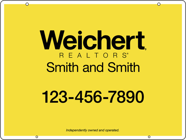 Real Estate Hanging Sign Panel With Grommets, 24GA Steel 18"H X 24"W