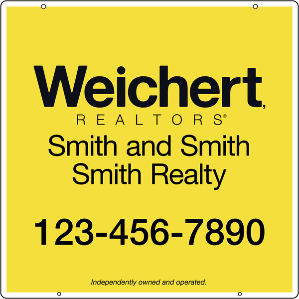 Real Estate Hanging Sign Panel With Grommets, 24GA Steel 24"H X 24"W