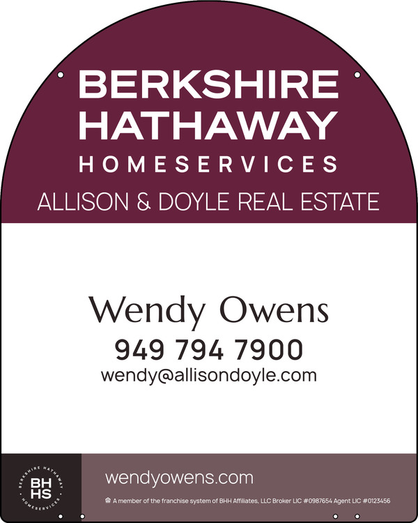Hanging Arc Top Agent Sign Panel, 30h x 24w, Steel
