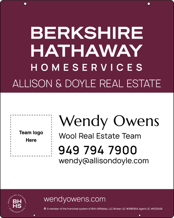 Hanging Team Logo Sign Panel, 30h x 24w, Steel