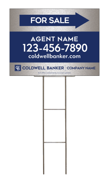 Wire H-Stake and Agent For Sale Sign Panel Unit, 18h x 24w, 4mm Corrugated