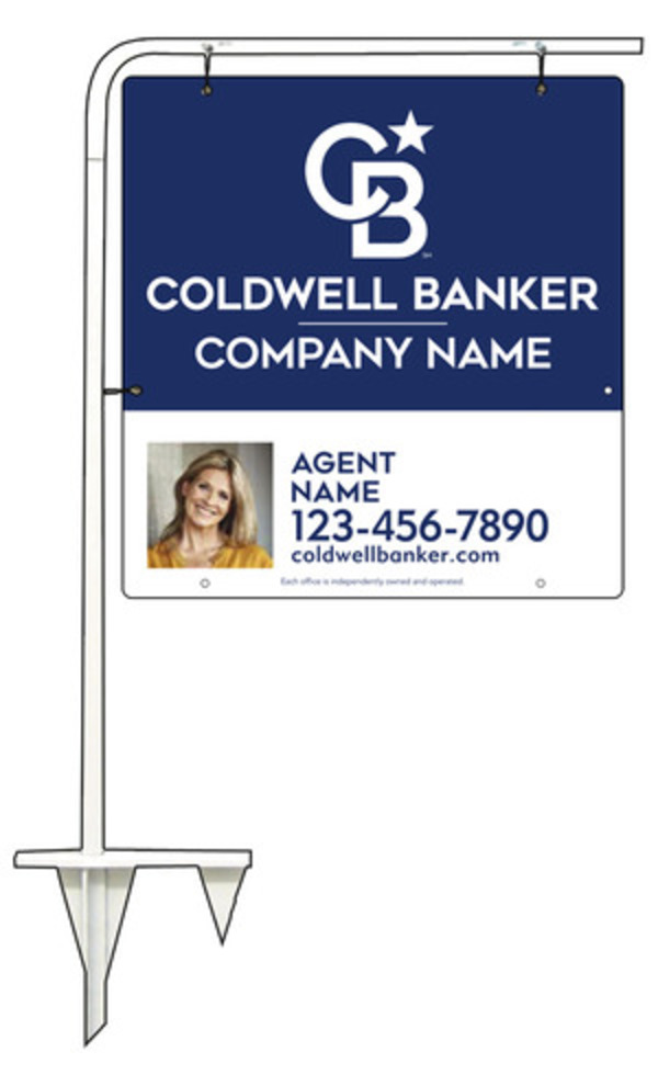 Tubular Stake and Agent Photo Sign Panel Unit, 25h x 24w, .063 Aluminum