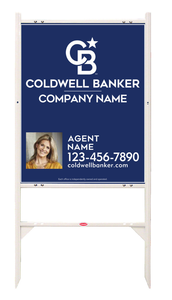 Angle Iron Frame and Agent Photo Sign Panel Unit, 30h x 24w, .040 Aluminum