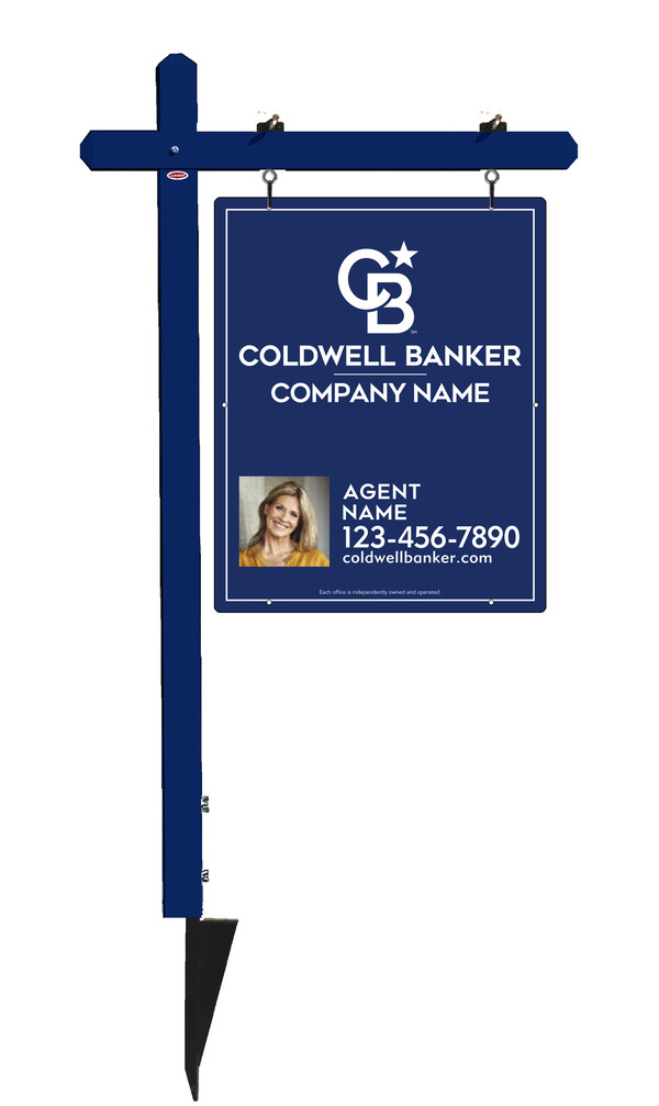 Sign Post and Reflective Agent Photo Sign Panel Unit, 30h x 24w, Steel