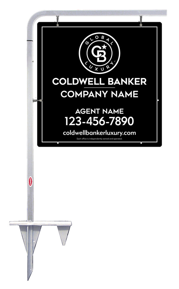 Tubular Stake and Agent Sign Panel Unit, 24h x 24w, .063 Aluminum