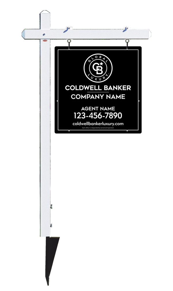 Sign Post and Agent Sign Panel Unit, 24h x 24w, .063 Aluminum