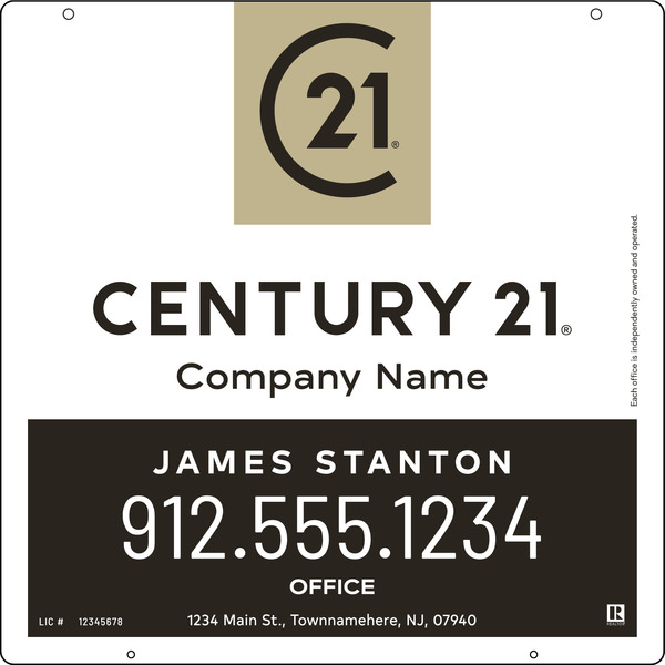Aluminum Composite Agent Hanging Panel 24x24 - Century 21 | Lowen Sign