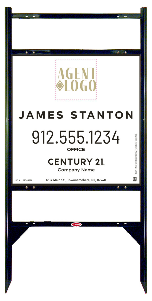 Thor Frame Unit 24x24 Aluminum Agent Logo Centric Gold - Century 21 | Lowen Sign