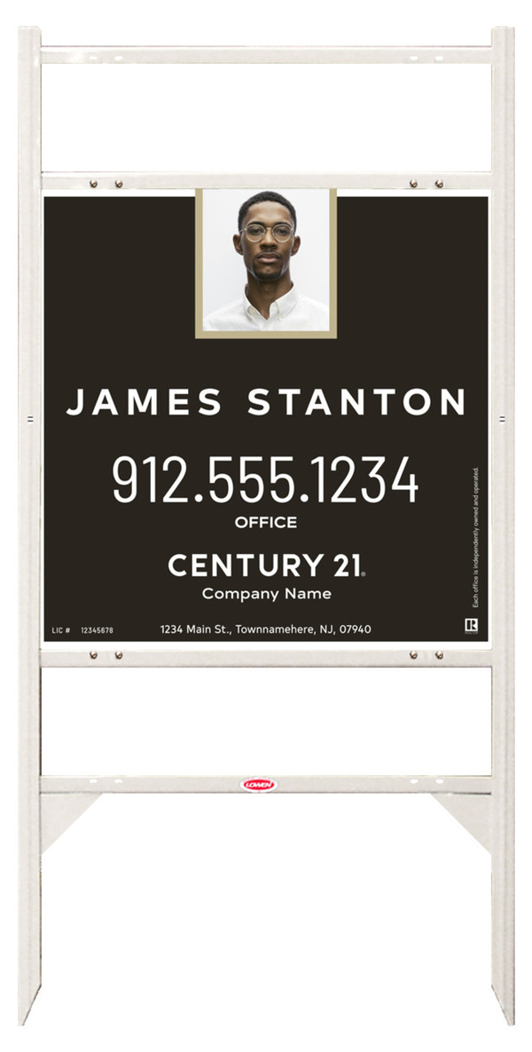 Thor Frame 24x24 Steel Agent Photo Centric White - Century 21 | Lowen Sign