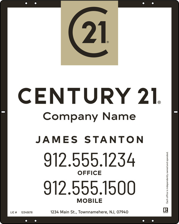 Reflective Panel 30x24 Aluminum Composite Agent Prestige - Century 21 | Lowen Sign