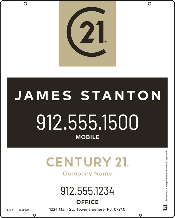 Aluminum Agent Centric Hanging Panel 30x24 - Century 21 | Lowen Sign