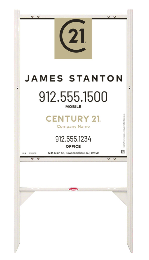 Gibraltar Frame Unit 30x24 Aluminum Composite Agent Centric White - Century 21 | Lowen Sign