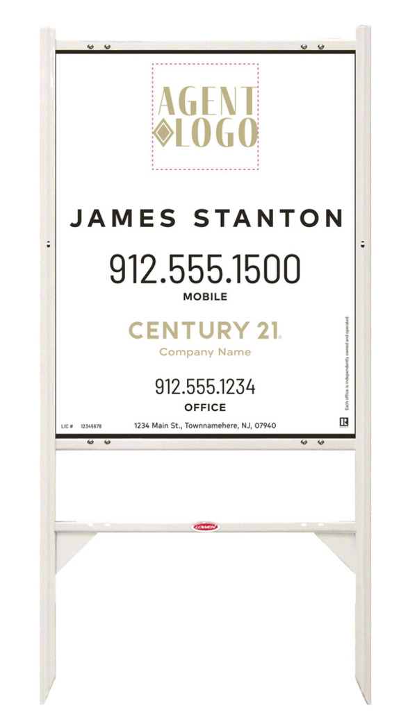 Gibraltar Frame Unit 30x24 Aluminum Composite Agent Logo White - Century 21 | Lowen Sign