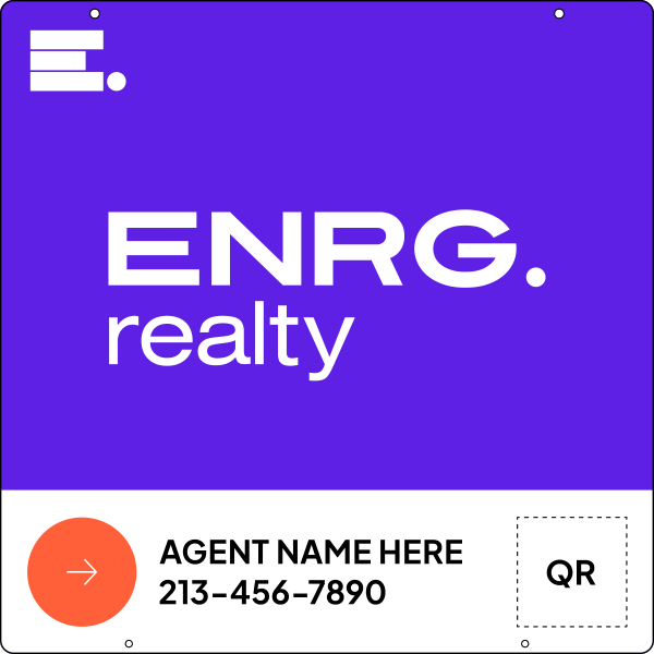 Agent Name & QR Code Hanging Sign Panel, 24h x 24w, 3MM Aluminum Composite