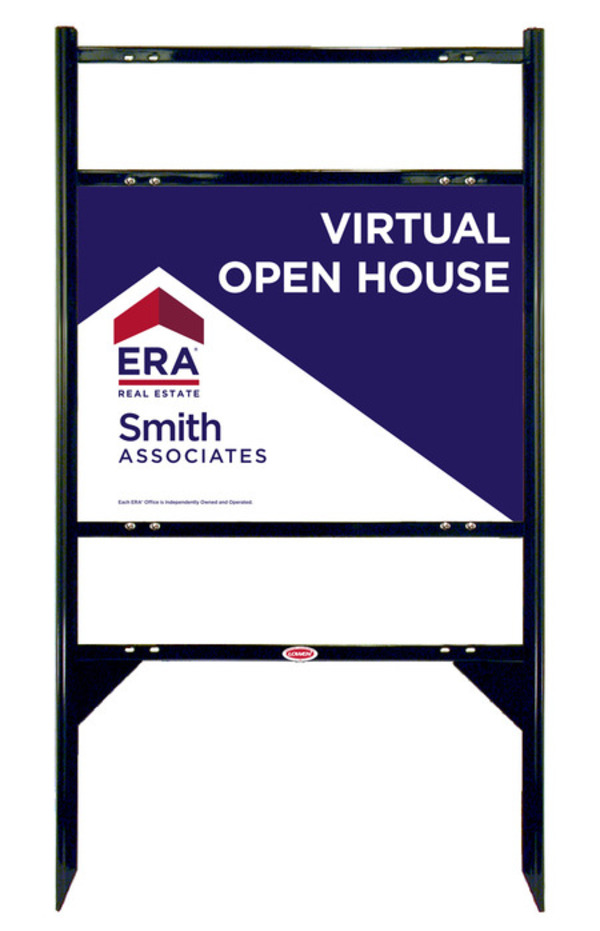 Angle Iron Frame w Two Rider Inserts and Virtual Sign Panel Unit, 18h x 24w, Steel