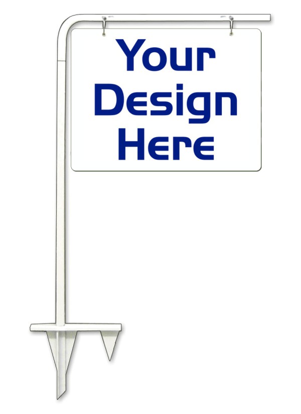 real estate white tube sign stake and sign panel unit, .090 polyethylene 18h x 24w