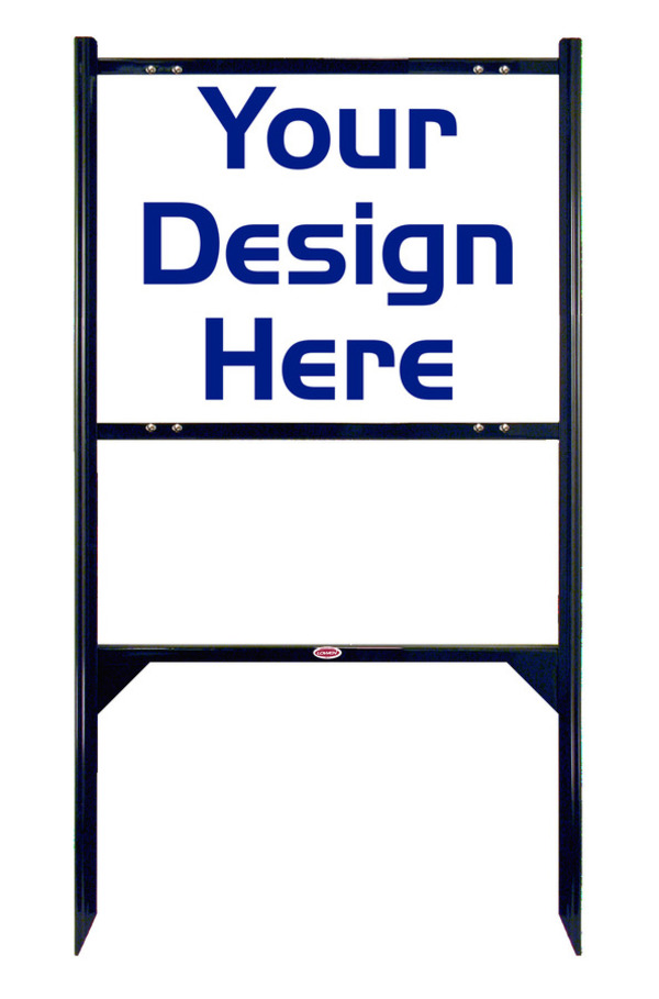 real estate angle iron frame and reflective sign panel unit,  24 GA steel 18h x 24w