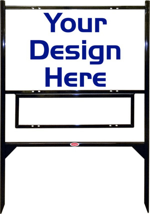 18h x 30w Angle Iron Yard Sign Unit with 1 Rider Insert