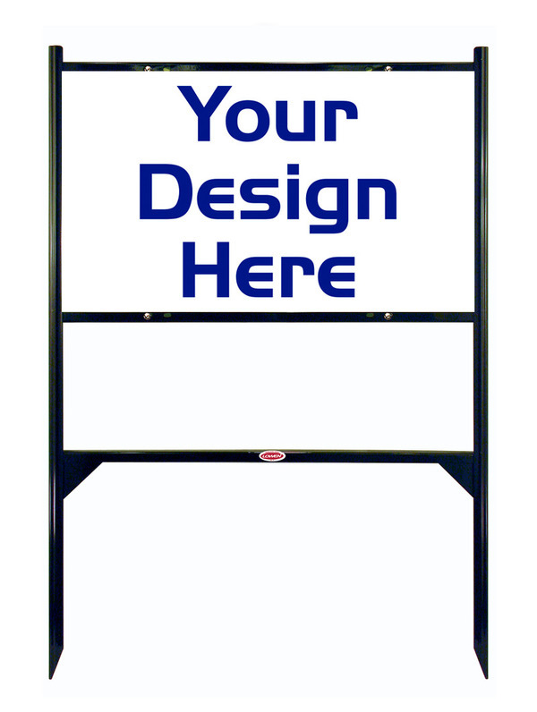 real estate Angle Iron Frame and reflective sign panel unit, 24 GA steel 18h x 30w