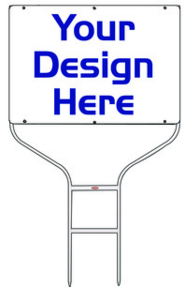 rreal estate Round Rod Sign Frame and reflective sign panel unit, 24 GA steel 20h x 28w