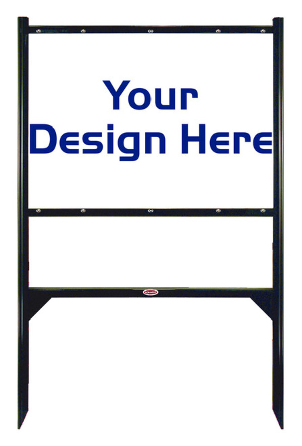 real estate Angle Iron Frame and reflective sign panel unit, 24 GA steel 20h x 28w