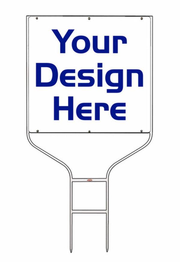 Reflective Round Rod Frame and Sign Panel Unit, 24h x 24w, Steel