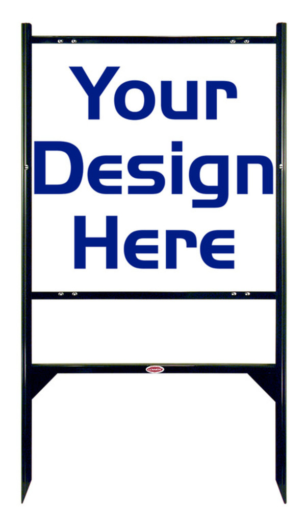 real estate Angle Iron Frame and reflective sign panel unit, 24 GA steel 24h x 24w