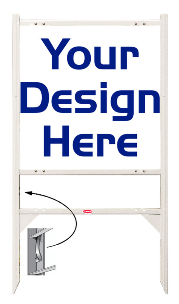 Angle Iron Frame with One Rider Insert and Sign Panel Unit, 24h x 24w, White