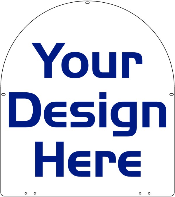 Real Estate Reflective Arc Top Sign Panel, 24 GA Steel 27h x 24w