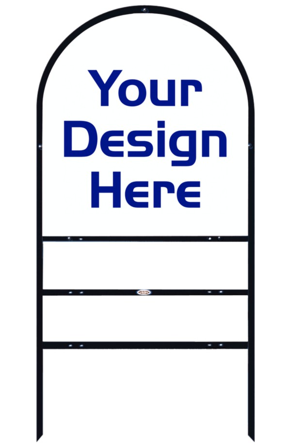real estate Arc Sign Frame and reflective panel unit for 2 Rider Inserts, 24 GA steel 27h x 24w