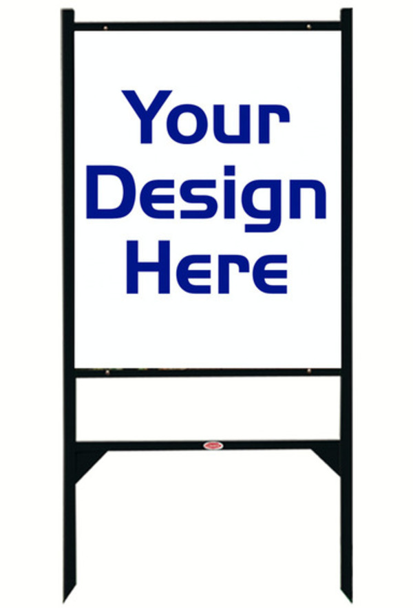 Angle Iron Frame and Reflective Sign Panel Unit, 30h x 24w