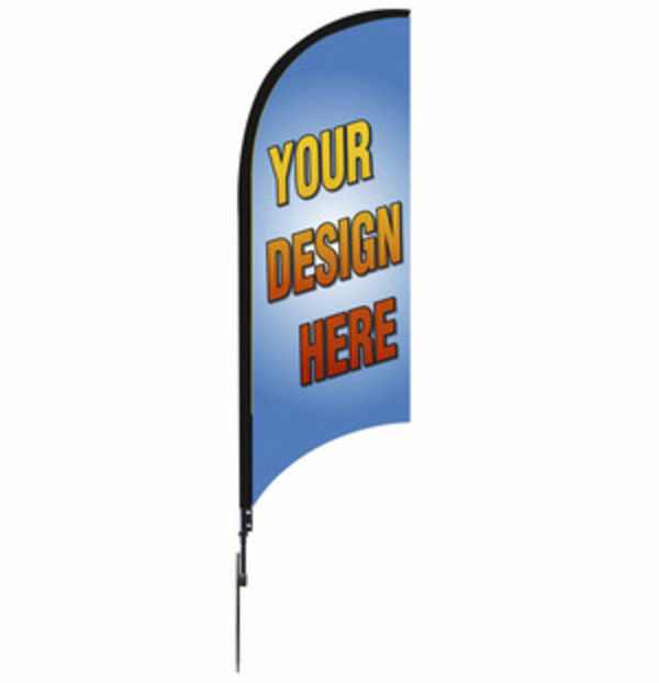 9FT Custom Feather Flag Unit, Printed on both Sides