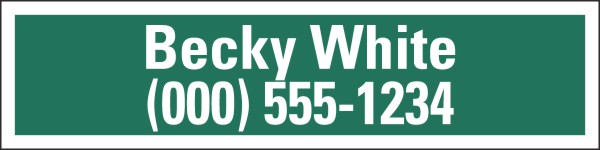 Agent Name Sign Rider, .090 Polyethylene 6h x 24w
