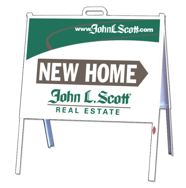 Angle Iron A-Frame and New Home sign panel unit, 24 GA steel 18h x 24w