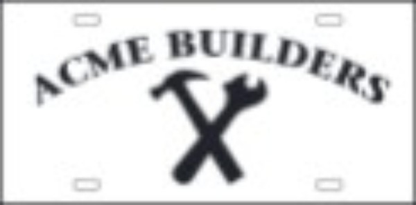 Custom License Plate, Steel 6h x 12w