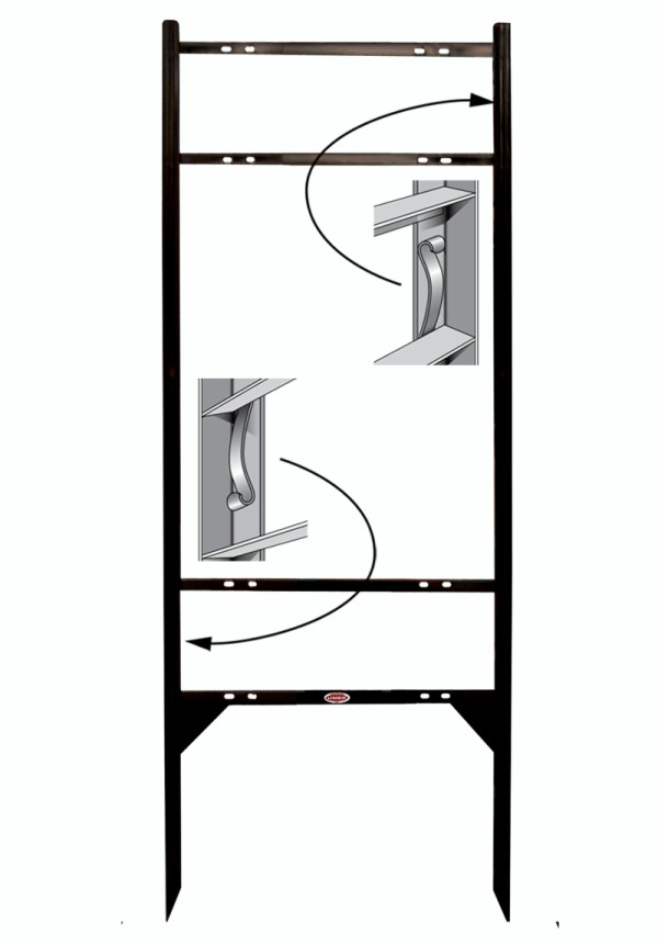 real estate angle iron sign frame with two rider inserts, 24h x 18w - Black