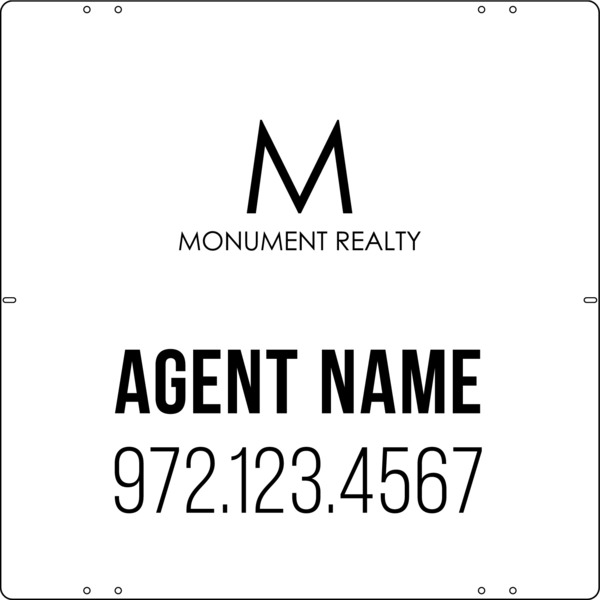 Reflective Agent Name Sign Panel, 24h x 24w, Steel