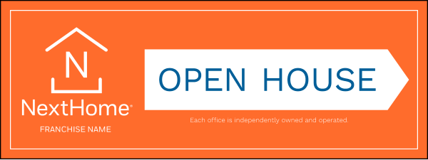 Directional Open House Sign Panel, 9h x 24w, 4mm corrugated plastic