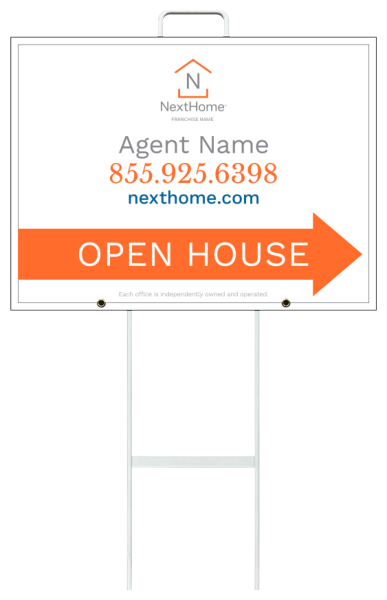 Grab and Go Agent Open House Sign Panel Unit, 18h x 24w, 4mm Corrugated