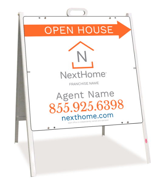 Open House A-Frame and Sign Panel Unit, 24h x 24w, PVC