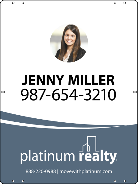 Reflective Agent Photo Sign Panel, 24h x 18w, Steel
