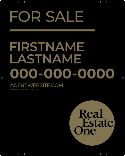 Agent Name Sign Panel, 30h x 24w, .040 Aluminum