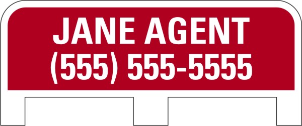 Agent Name Sign Rider with tabs, .150 Polyethylene 8h x 24w