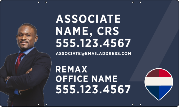 Associate Name, CRS w Cut Out Photo Sign Panel, 18h x 30w, Steel