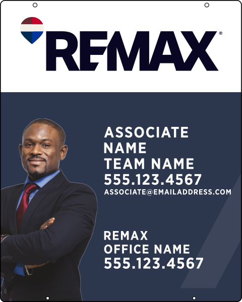 Hanging Associate Name, Team Name w Cut Out Photo Sign Panel, 30h x 24w, Steel