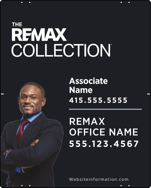 Collection Associate Name w Cut Out Photo Sign Panel, 30h x 24w, Steel