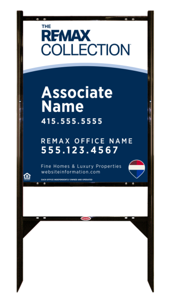 Angle Iron Frame and Collection Associate Name Fine Homes & Luxury Properties Sign Unit,  30h x 24w, .040 Aluminum
